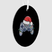Videogame Controller Kerst Santa Hoed Gamer Ornament (voorkant)
