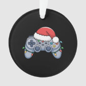 Videogame Controller Kerst Santa Hoed Gamer Ornament (voorkant)