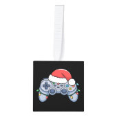 Videogame Controller Kerstman Kerstmuts Gamer Decoratie (Voorkant)