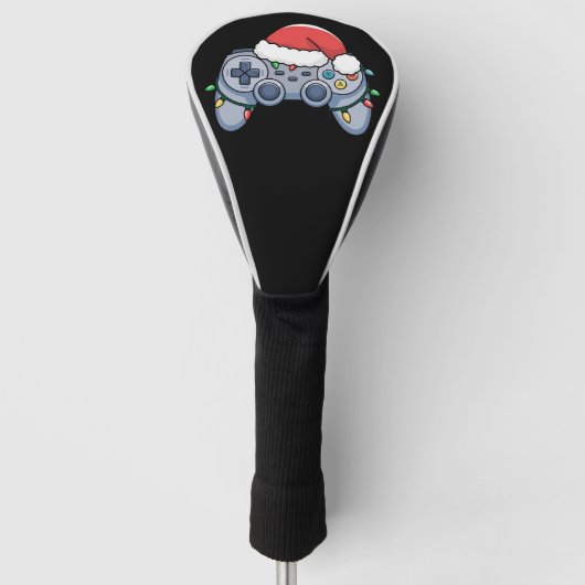 Videogame Controller Kerstman Kerstmuts Gamer Golfheadcover (Voorkant)
