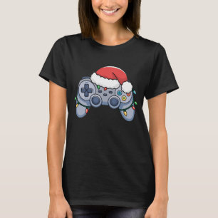 Videogame Controller Kerstman Kerstmuts Gamer T-shirt