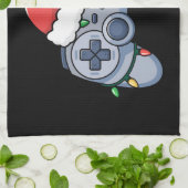 Videogame Controller Kerstman Kerstmuts Gamer Theedoek (Gevouwen)