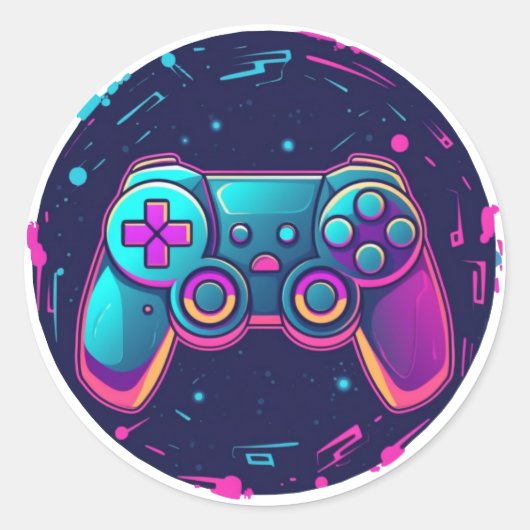 Videogame-controller Ronde Sticker (Voorkant)