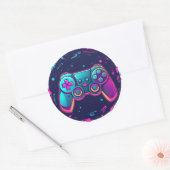Videogame-controller Ronde Sticker (Envelop)