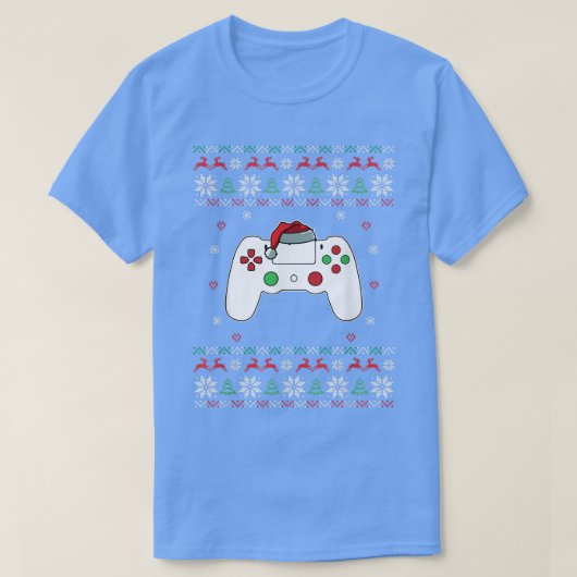 Videogame Controller Santa Hat-kerstgame XM T-shirt (Design voorkant)