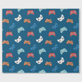 videogame controllers donkerblauw cadeaupapier (Vlak)