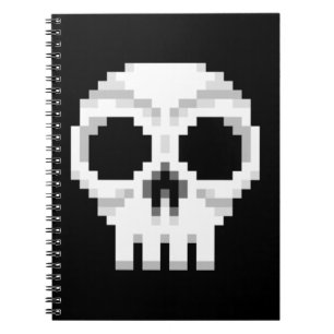 Videogame Death Skull - Pixel Art Notitieboek