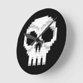 Videogame Death Skull - Pixel Art Ronde Klok (Hoek)