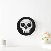 Videogame Death Skull - Pixel Art Ronde Klok (Huis)