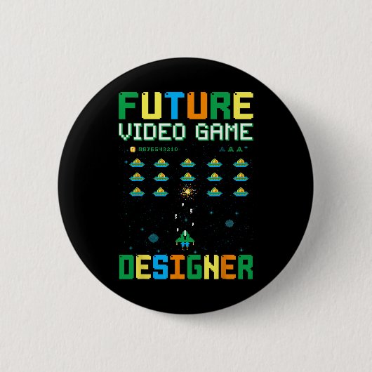 Videogame Designer voor kinderen1 Ronde Button 5,7 Cm (Voorkant)