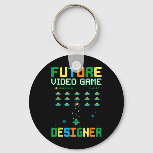 Videogame Designer voor kinderen1 Sleutelhanger (Voorkant)