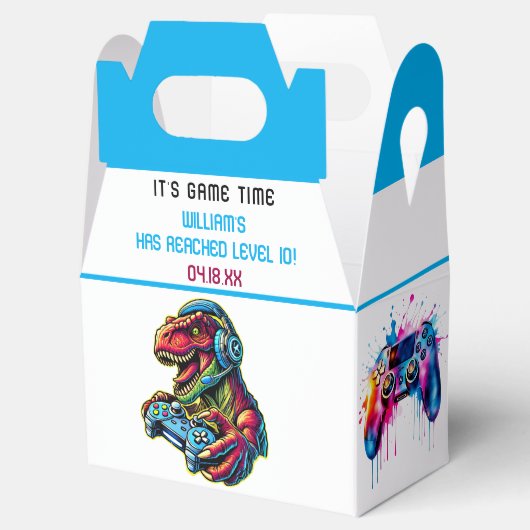 Videogame Dinosaur Gaming Verjaardagsfeest Bedankdoosjes (Geopend)