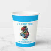 Videogame Dinosaur Gaming Verjaardagsfeest Papieren Bekers (Voorkant)