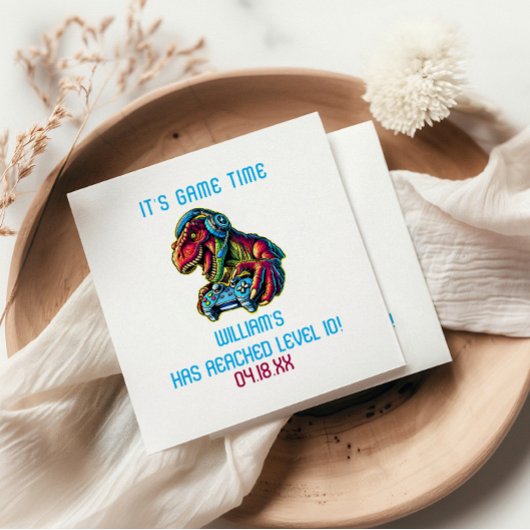 Videogame Dinosaur Gaming Verjaardagsfeest Servet