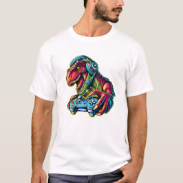Videogame Dinosaur Gaming Verjaardagsfeest T-shirt