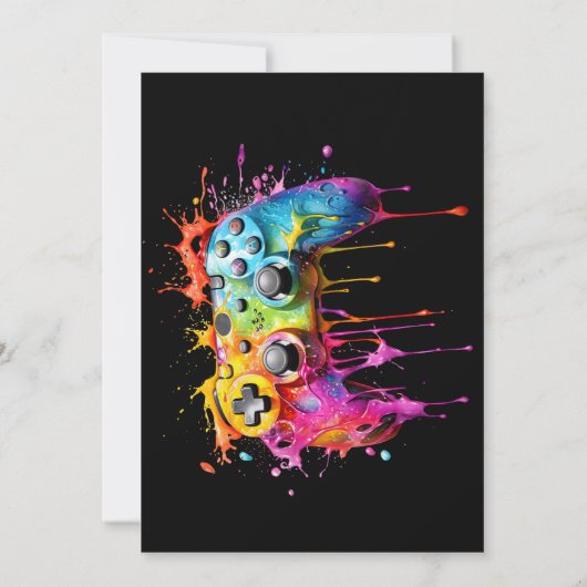 Videogame Gamer Blauwgroen Verjaardagsfeest Kaart (Achterkant)