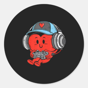 Videogame-gamer-hart Valentijnsdag-gaming-jongens Ronde Sticker