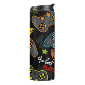 Videogame/gamer met geluid thermosbeker (Gedraaid links)
