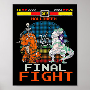 Videogame Halloween T-Rex Skeleton Mummy - Final Poster