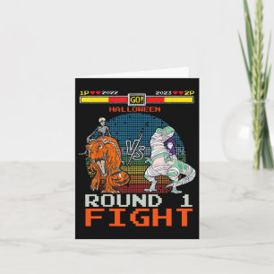Videogame Halloween T-rex Skeleton Mummy - Rond Kaart