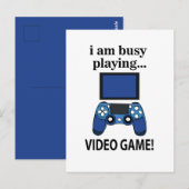 Videogame Ik ben bezig met het spelen van videogam Briefkaart (Voorkant / Achterkant)