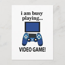 Videogame Ik ben bezig met het spelen van videogam Briefkaart