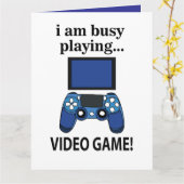 Videogame Ik ben bezig met het spelen van videogam Kaart (Gele Bloem)