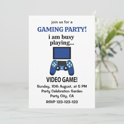 Videogame Ik ben bezig met het spelen van videogam Kaart (Staand voorkant)