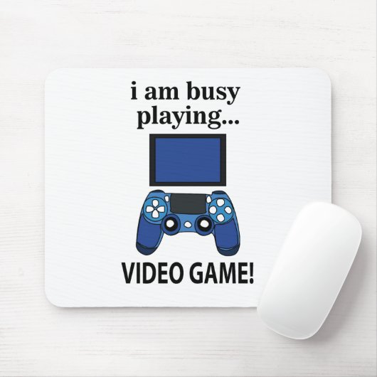 Videogame Ik ben bezig met het spelen van videogam Muismat (Met muis)