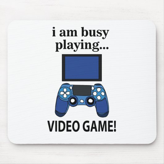 Videogame Ik ben bezig met het spelen van videogam Muismat (Voorkant)
