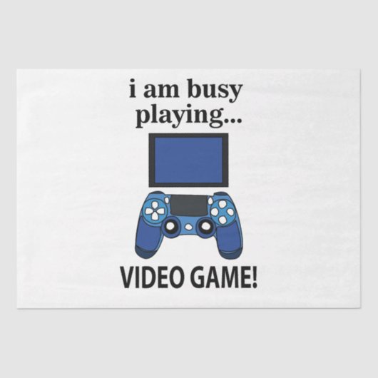 Videogame Ik ben bezig met het spelen van videogam Tissuepapier (Voorkant)