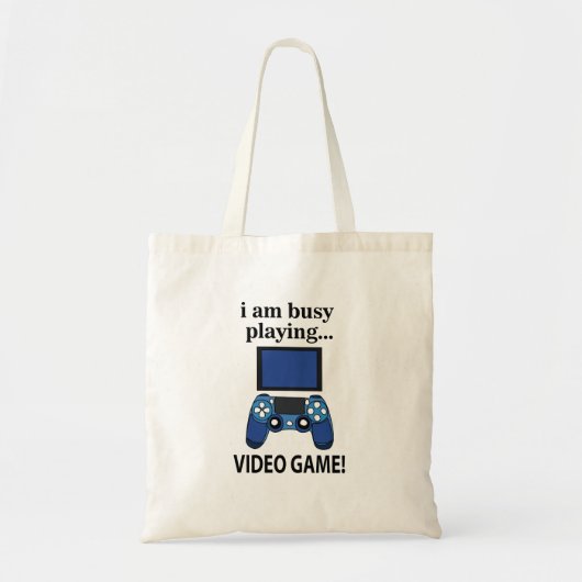 Videogame Ik ben bezig met het spelen van videogam Tote Bag (Voorkant)