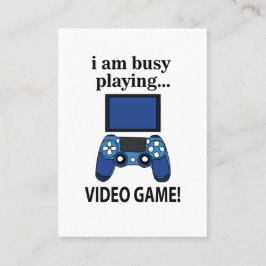 Videogame Ik ben bezig met het spelen van videogam Visitekaartje