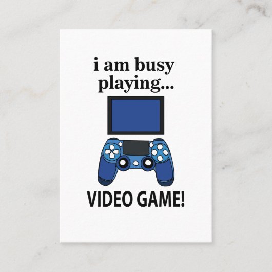 Videogame Ik ben bezig met het spelen van videogam Visitekaartje (Voorkant)
