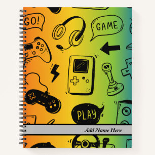Videogame, Kleurrijk spiraal Notitieboek