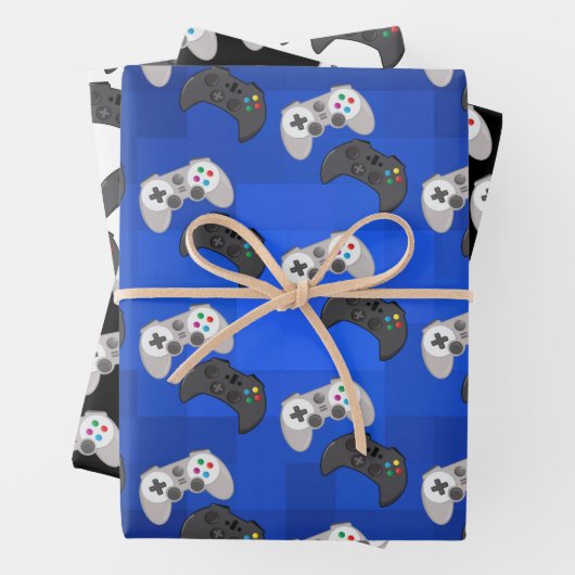 Videogame met kleurrijke gamer inpakpapier vel (In situ)