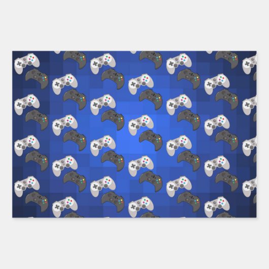 Videogame met kleurrijke gamer inpakpapier vel (Voorkant)