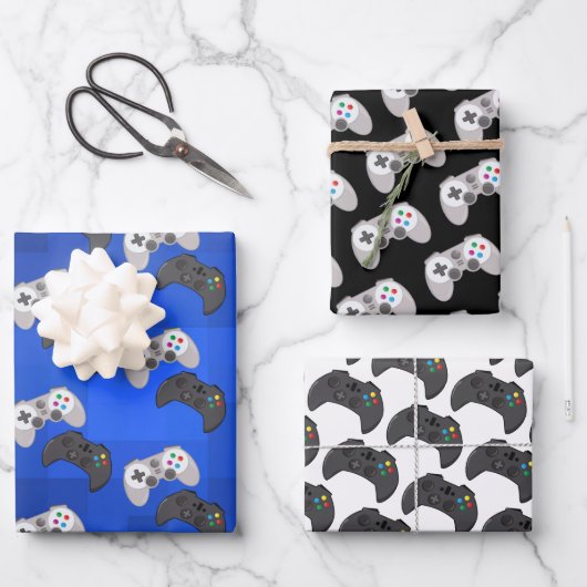 Videogame met kleurrijke gamer inpakpapier vel (Voorkant)