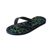 Videogame Neon Blauw & Groen Patroon Kinder Teenslippers (Schuin)