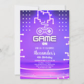 Videogame Neon Game On Level Up Kaart (Voorkant)