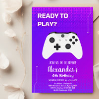Videogame Neon Game On Level Up