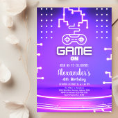 Videogame Neon Game On Level Up Kaart