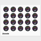 Videogame Niveau Omhoog Gamer Neon Ronde Sticker (Vel)