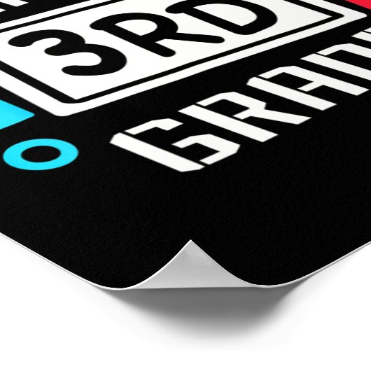 Videogame op 3e klas cool Kinder team derde Byck Poster (Hoek)