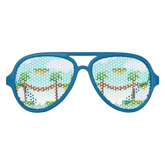 videogame-palmbomen. aviator zonnebril (Voorkant)