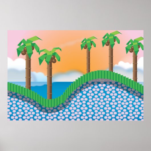 videogame-palmbomen. poster (Voorkant)