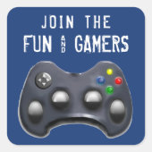 videogame-partij vierkante sticker (Voorkant)