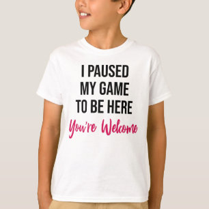 Videogame pauzeerde grappige typografie Kinder T-shirt