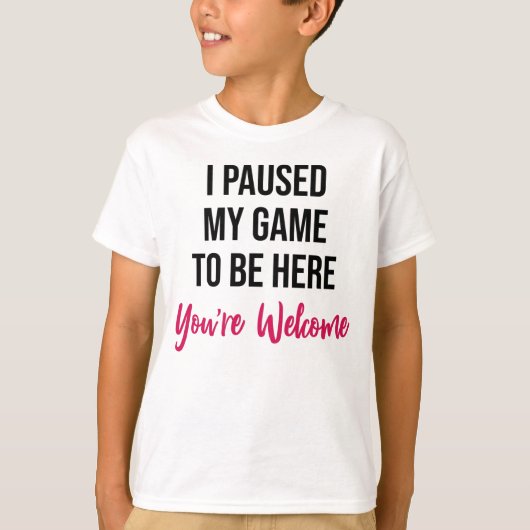 Videogame pauzeerde grappige typografie Kinder T-shirt (Voorkant)