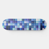 Videogame Pixels Blauw Vierkant Patroon Persoonlijk Skateboard (Horizontaal)